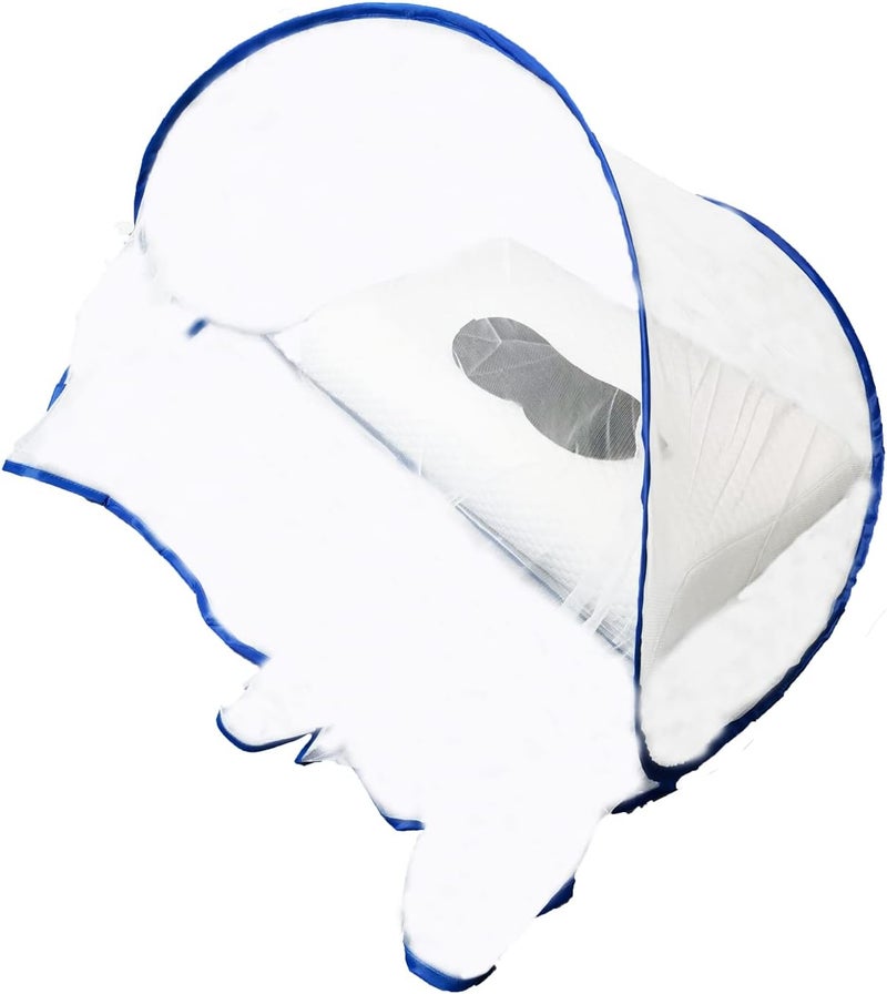 CMINGJ Portable Mosquito Head Net Foldable Pop-Up Travel Essentials Mosquito Net for Bed Free Installation-Large Size Suitable for Bedroom, Camping, nap (Large) - Image 1